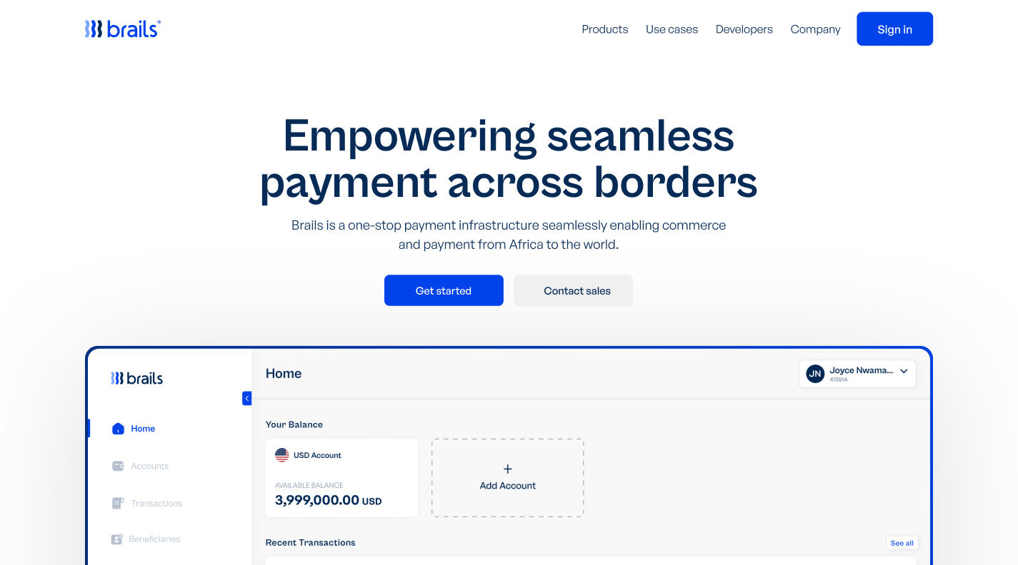 Brails: Empowering Seamless Cross-Border Payments